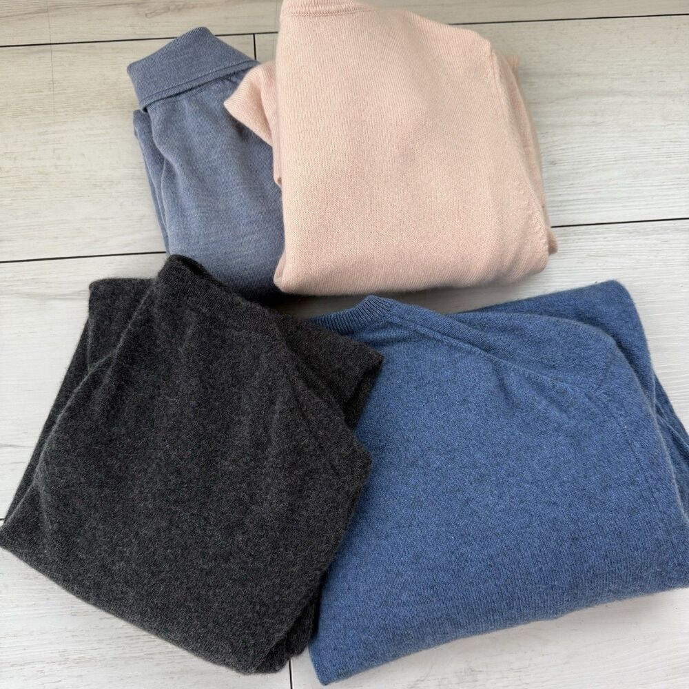 Flawed Cashmere/Merino Wool Sweaters Crafting Lot of 4 Colors Upcycle Cutter DIY
